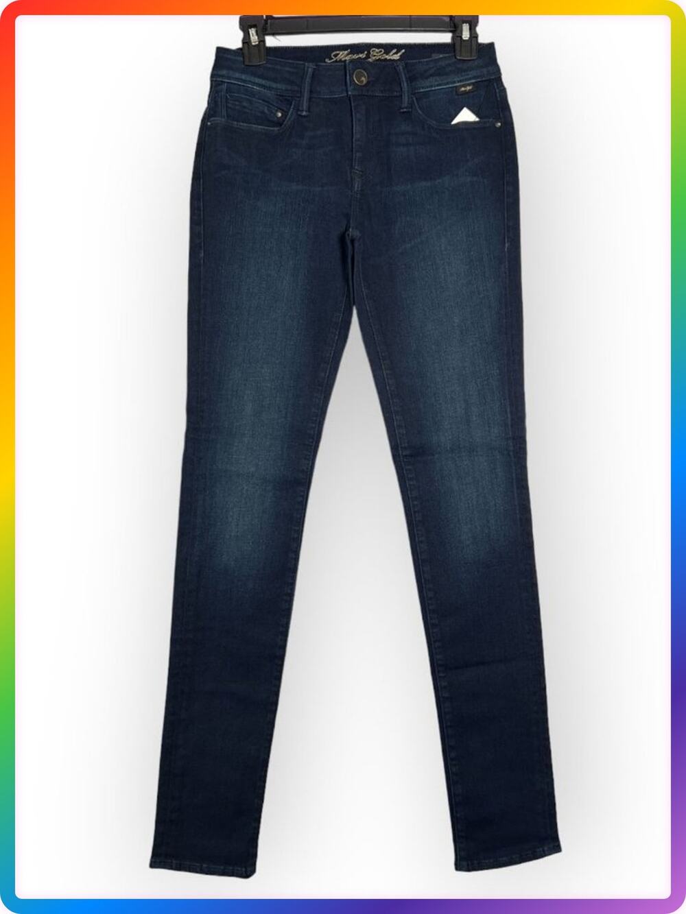 Mavi Gold Alexa Mid Rise Skinny Jeans WOMENS 27x33 Dark Wash Premium Denim